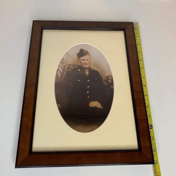 1910s Army Soldier Studio Portrait WW1 Wood Framed Tru Vue Glass 15 x11.5 - Picture 11 of 11